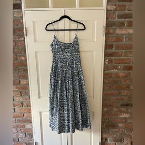 Hunter Bell Naomi Dress Size 6 Leopard Blue White Midi